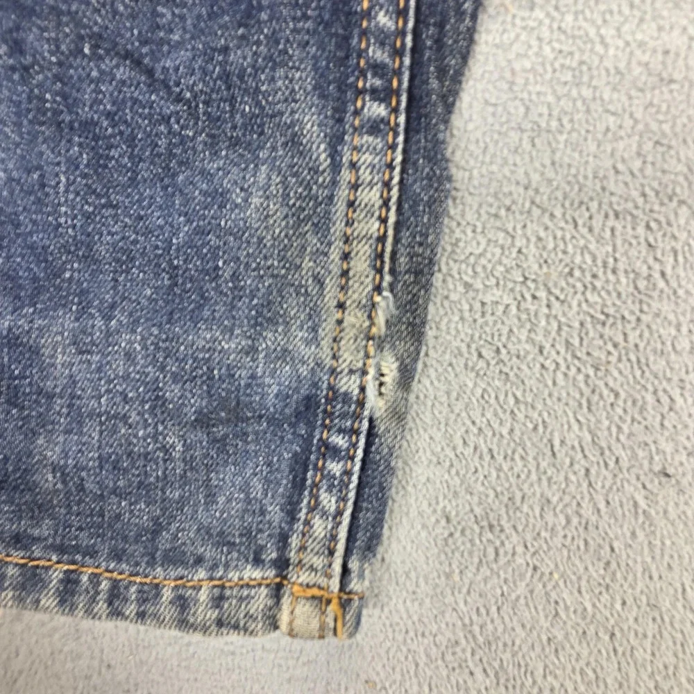 Diesel Jeans Mens 31x34 Blue Larkee Regular Straight Button Fly Distressed 008J4